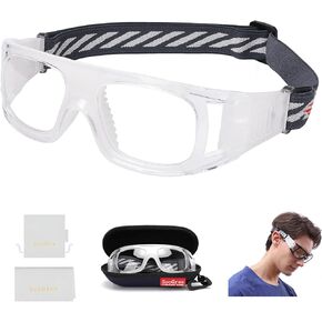 SooGree Sports Glasses for Adult Protective Eyewear Running Glasses Basketball Football Shock Absorption Adjustable Strap