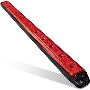TRUE MODS 16" 12 Amber LED Trailer Light Bar [Hazard + Sequential Turn Signal] [DOT FMVSS 108] [SAE I6P2] [IP67 Submersible] Running Side Marker ID Rear Tail Light Bar Motorcycle Utility Boat Trailers