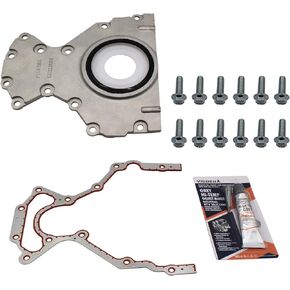 Crankshaft Rear Main Seal - with Housing Cover, Gasket, Bolt Kit Replacement for 4.8 5.3 6.0 6.2 GMC 2020-97, Isuzu 2016-03, Saab 2009-05 635-518 12639250