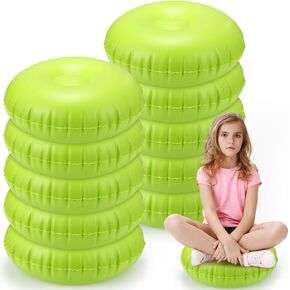 10 Pcs Flexible Seating for Classroom 16 Inch Kids Inflatable Yoga Chairs Student Floor Seating with Air Pump Stackable Alternative Seating Lightweight Stability Balance Trainer for School Home