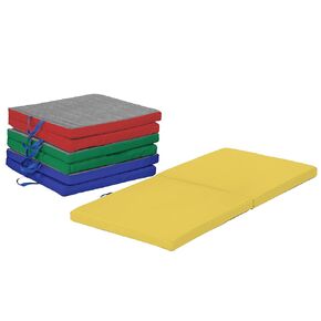 Factory Direct Partners 13849-AS SoftScape 2-Fold Children"s Rest Nap Mat for Home, Daycares, Classrooms; 2" Thick Foam with Built-in Handles and Name Tag Holder (4-Piece) - Assorted
