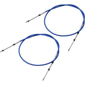 uxcell 2pcs 6ft 1.8 Meter 71inch Marine Throttle Shift Remote Control Box Cable for Outboard Engine Boat Motor Steering System Blue