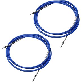 uxcell 2pcs 6ft 1.8 Meter 71inch Marine Throttle Shift Remote Control Box Cable for Outboard Engine Boat Motor Steering System Blue