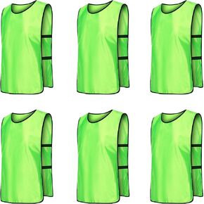 RE-HUO 6 Pack Scrimmage Vests/Sport Pinnies/Soccer Bibs for Kid and Adult