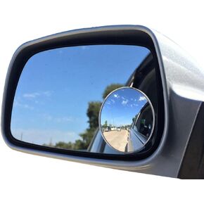 Newest Upgrade Blind Spot Mirror, Ampper 3-3/4" Round HD Glass Convex Aluminum Frame Wide Angle Rear View Mirror For Large Vehicles, Car Suv Truck(Pack Of 2)