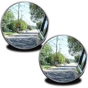 Zento Deals Pack of Two 2 Inch Stick-on Rearview Blind Spot Mirrors Aluminum Border Thin Car Mirrors