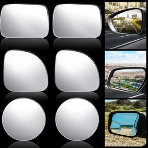 Frienda 6 Pcs 2" Blind Spot Blind Side Mirrors, Convex 360° Wide Rear View Mirrors for Car SUV and Truck(Fan, Round, Rectangle Shape)