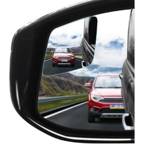 POMFW Blind Spot Mirror, 2 inch Rearview Convex Side Mirrors for Cars SUV Truck Van Stick on 3M Adhesive, Rear View HD Glass Frameless Sway Rotate adjustable Wide Angle 2PCS (Fanshaped)