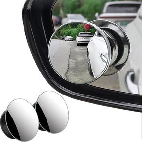 2PCS Blind Spot Mirror, Circular High-Definition Glass Rear View Mirror, Frameless Convex Blind Spot Rearview Mirror With Wide Angle Adjustable Lever Car Exterior Accessories-Silver