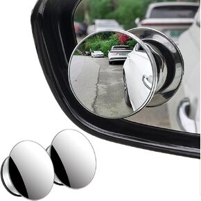 2PCS Blind Spot Mirror, Circular High-Definition Glass Rear View Mirror, Frameless Convex Blind Spot Rearview Mirror With Wide Angle Adjustable Lever Car Exterior Accessories-Silver