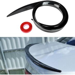 4ft Universal Rear Spoiler for Cars: Gloss Black Universal Spoiler Wing for Trunk/Rear Window/Car Roof Joint for Tesla Honda Nissan Kia BMW and Most Car(Gloss Black)