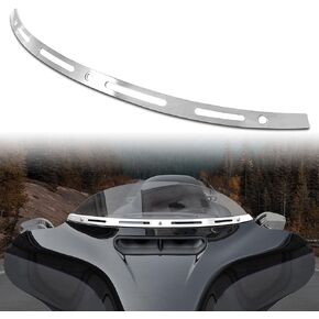 VEISUTOR Slotted Windshield Trim for Harley Street Glide 14-23, Stainless Steel Windscreen Trim Wind Shield Trim for Harley Tri Glide Street Glide Electra Glide Ultra Classic CVO 2014-2023 Accessories