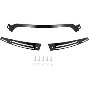 Bravema Motorcycle Split Windshield Trim Windscreen Side Trim Kit Fit for Harley Touring Road Glide Models 2014-2022 (Black Silver)