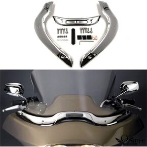 SMT- Windshield Windscreen Trim Chrome Fit Compatible with 04-13 Harley CVO Road Glide Ultra FLTR