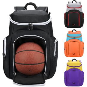 BROTOU Basketball Backpack with Ball Compartment, Custom Basketball Bag, Soccer Backpack for Basketball/Volleyball/Football, Large Capacity Sports Equipment Bags for Men/Women