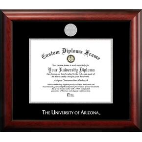 Campus Images NCAA Arizona Wildcats Unisex Silver Embossed Diploma Frame University of Arizona 11W x 8.5H Silver Embossed Diploma Frame, Brown, One Size, Multi