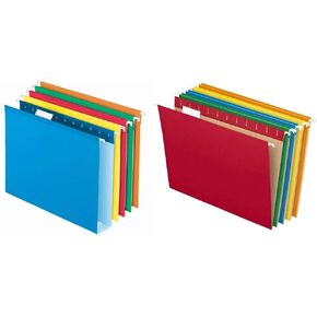 Pendaflex Extra Capacity Hanging File Folders (4152X2 ASST) and Pendaflex Hanging File Folders, Letter Size, Assorted Colors (81663) - Set of 2