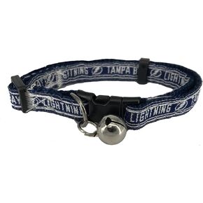 Pets First Cat Collar: NHL Tampa Bay Lightning CAT Collar Adjustable Break-Away Collar for Cats with Licensed Team Name & Logo. Cute & Fashionable Hockey Sports Cat Collar with Metal Jingle Bell