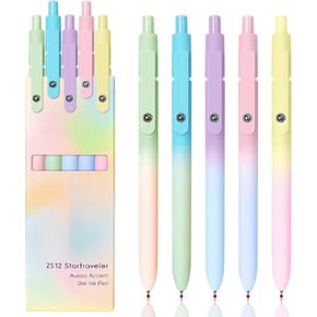 Gel Pens, 10 Pcs Medium Point Smooth Writing Pens Cute Pens for Women, High-End Series 0.7mm Black Ink Pens for Journaling Note Taking, School Office Supplies (10 Pcs Gradient)
