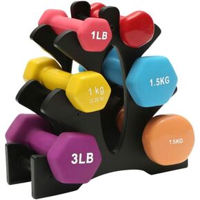 Dumbbell Rack Stand only 3 Tier Dumbbell Bracket Free Weight Stand for Home Gym Organization Max Load 35 lbs (Without Dumbbells) (A)