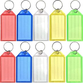 Coast Key Chain Key Tags| 10 Pack Assorted Colors | Plastic Key Ring Tags/Labels for a Backpack, Fob, Mailbox, ID, USB Drive, Car Keys & More | Key Label for Identification, Storage & Organization