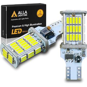 Alla Lighting 2600lm T10/T15 912 921 Strobe LED Back-up Reverse، مصابيح أضواء الفرامل الثالثة، 6000K White Super Bright 922 W16W 906 4014-SMD مصابيح وامضة للسيارات والشاحنات وRVs وسيارات الدفع الرباعي