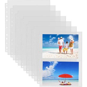 Sooez 15 Pack Heavy Duty Photos or Postcards Page Protectors, Plastic Clear Photo Holder Sleeves for 3 Ring Binder, Two 5'' x 7'' Pockets Per Page, Top Loading Perfect for Checking & Organizing
