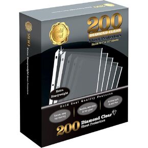 GOLD SEAL 200 Count Diamond Clear Extra Heavyweight Sheet Protectors, 4 mils Strong,8.5 x 11", Top Load, 200 Boxed Sheet Protectors