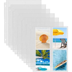 30 Pack Photo Sleeves for 3 Ring Binder - (4x6, for 180 Photos), Archival Page Protectors, Clear Plastic Refill Pages, Postcard Sleeves, Acid-Free