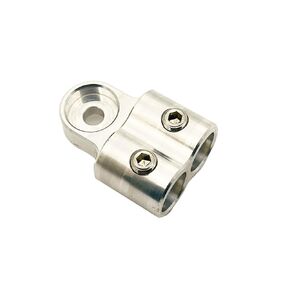 One Aluminum Alloy 1/0 alternator Power Distribution Block, Double Stainless Steel Screws