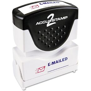 AccuStamp - ختم رسالة ACCU-STAMP2 مع مصراع، لونين، البريد الإلكتروني، 1-5/8 بوصة × 1/2 بوصة، حبر مسبق، حبر أزرق وأحمر (035541) in Kuwait