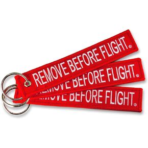 AIXEPA 3X Remove Before Flight Red/White Key Chain 5.5" x 1" Motorcycle ATV Car Truck Keychain
