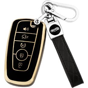 XIYANG TRADE for Ford Key Fob Cover with Keychain,Key Fob Cover Case Shell for Ford Explorer Fusion Escape Edge Expedition F150 F250 F350 F450 F550 Maverick Mustang 3/4/5 Buttons Smart Key (Pink)