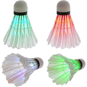 6-Pack LED Badminton Shuttlecocks, Badminton Birdies Glow in The Dark Birdie Badminton Set for Outdoor/Indoor Lighting Sport Activities Toys Game