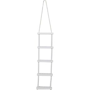 Attwood 11865-4 Rope Ladder, 5-Step, 11 ¾-Inch-Wide Blow-Molded Steps, Textured Step Surfaces, Nylon Rope