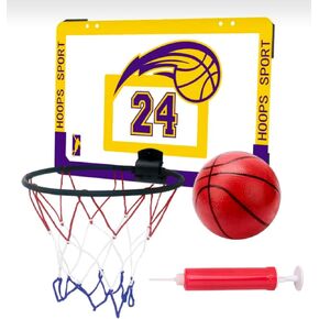 BEESUNY Indoor Basketball Hoop with Basketball & Air Pump, Mini Basketball Hoop for Door and Wall of Bedroom and Office, Indoor Mini Basketball Hoops Gift for Kids Teens and Adult