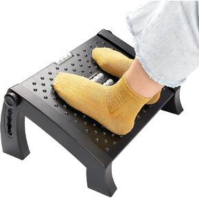 مسند قدم قابل للتعديل تحت المكتب في العمل، مقعد قدم مريح مع بكرات للتدليك، 6 إمالة و25 درجة تعديل زاوية للمنزل والمكتب in Kuwait