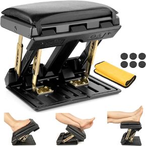 Homesprit Adjustable Footrest with Removable Soft Foot Rest Pad Max-Load 140Lbs with 4-Level Height and Angle Adjustment Massage Footrest Under Desk for Car Travel, Kid's Writing, Office