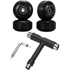 PATIKIL 52mm 95A Skateboard Wheels with Black Bearings, 4 Pack Street Wheels with Skate Tool for Skateboards Tricks Cruiser Wheel Replacement, Black