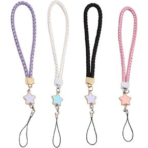 TENDYCOCO 10pcs Knitting Phone Charm Lanyard Wrist Straps Keychain-Plum Flower