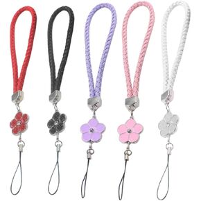 TENDYCOCO 10pcs Knitting Phone Charm Lanyard Wrist Straps Keychain-Plum Flower