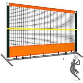 Tennis Rebound Practice Wall - 12ft x 6ft Rebounder Net for Tennis & Racquet Sports Ball & Pickleball, Training Tennis Backboard Net for Court Backyard and Indoor & Outdoor Training