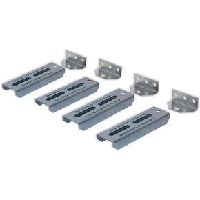 ECOTRIC 4PCS 8" Galvanized Swivel Top Bunk Bracket Kit Compatible with 2 x 4 Boat Trailer Crossmember - Ski Boat, Fishing Boat or Sailboat