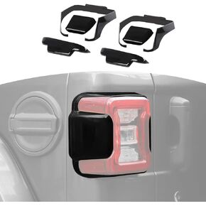 RT-TCZ for Wrangler JL Rear Taillights Cover Trim Frame Compatible with Jeep Wrangler JL JLU 2018-2022 Black Exterior Accessories 6pcs