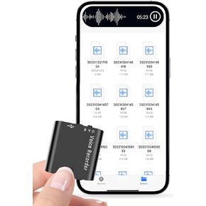 One Button 64GB(800 Hours) Voice Recorder, Digital Voice Recorder with 24 Hours Continuous Recording, Voice Activated Recorder for Lectures Meetings, Compatible with Phone Computer in Kuwait
