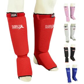 MRX BOXING & FITNESS Muay Thai واقي الساق ركلة الملاكمة الساق والقدم وسادة حماية MMA واقي قصبة الساق حشوة إضافية للرجال والنساء in Kuwait
