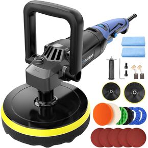 Buffer Polisher, 1200W 7-inch/6-inch Rotary Buffer Polisher, Variable Speed Polisher 1600-3500RPM, Detachable Handle, Car buffers and Polishers Kit for Car Detailing, Polishing, Waxing