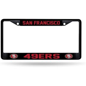 Rico Industries NFL Football San Francisco 49ers Black Chrome Frame with Printed Inserts 12" x 6" Car/Truck Auto Accessory