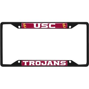 FANMATS 31281 Southern California Trojans Metal License Plate Frame Black Finish