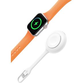 Portable Apple Watch Charger, 1200mAh Magnetic Keychain Wireless Power Bank Watch Charger for iWatch, Portable Magnetic Smart Watch Charger for Apple Watch Series 9/8/7/6/SE/5/4, Black